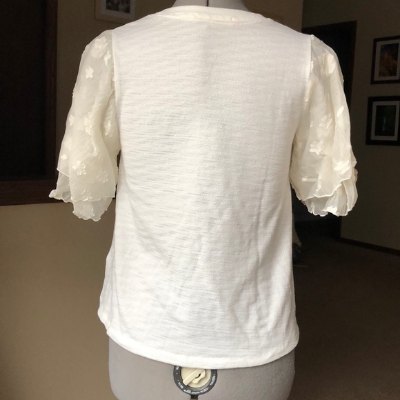 Anthropologie Eri + Ali Floral Flutter Sleeve Top - Picture 3 of 7